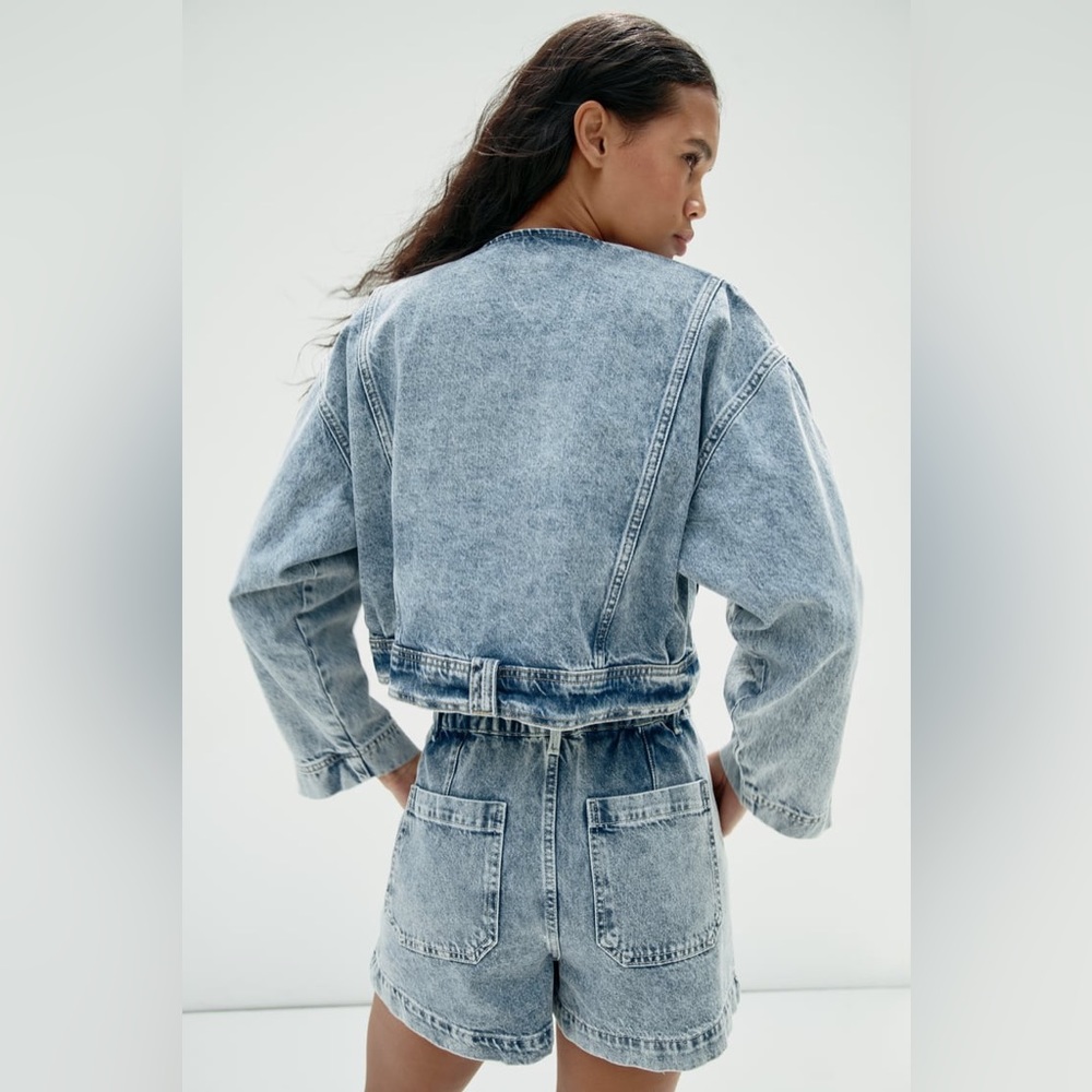 Zara Washed Effect Denim Jacket - Picture 5 of 9